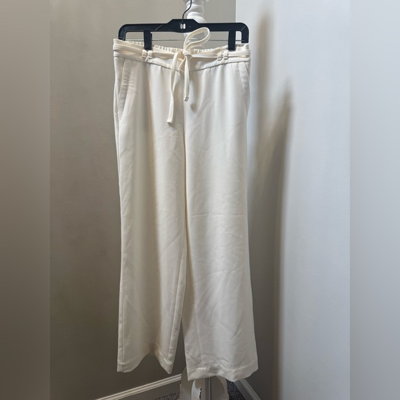 Talbots Cream Off White Drawstring Wide Leg Pants Size Small NWT - Picture 1 of 8